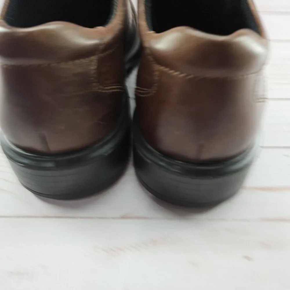 ECCO Helsinki Mens 44 Size 10/10.5 Brown Leather Bike-Toe Oxford‎ Dress Casual